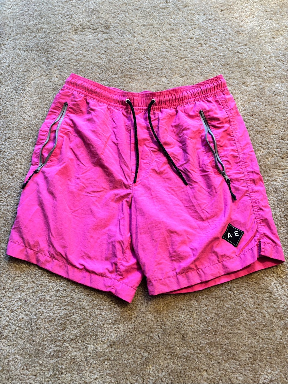 American Eagle All Day Shorts - Bright Pink with gray accents